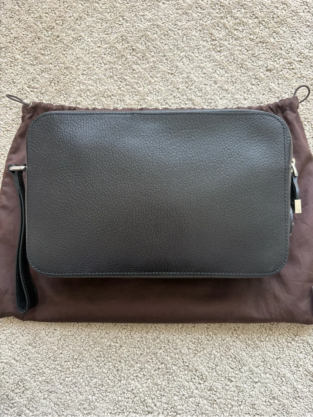 GUCCI Black Leather Travel Pouch